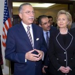 Hillary Clinton with Ekmeleddin Ihsanoglu, head of the Organization of Islamic Cooperation