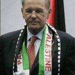 Jaques Rogge pictured in Forbes Magazine wearing Palestinian colours