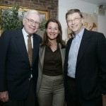 Warren Buffett with Melinda and Bill Gates