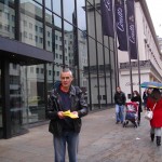 Christian Voice National Director Stephen Green handing out leaflets outside Coutts Bank HQ on Friday 26th October. Coutts condemned Stonewall's 'bigot' award the next workig day.