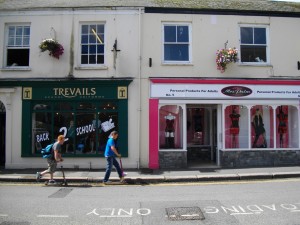 The 'Mrs Palm' shop is next to school outfitters Trevails