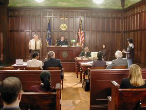 We aren't allowed to take pictures in UK court rooms, so here's a US one!