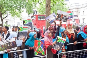 Somalis demonstrating last year outside the South African Embassy in London