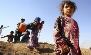 Thousands of Iraqi Christians have fled to the Khazer refugee camp after the ISIS ultimatum.