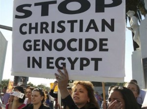 Coptic Christians protesting