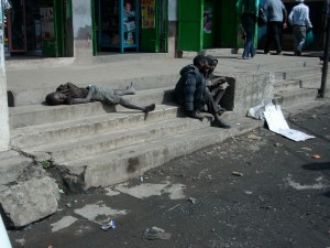 Street children like these boys in Nakuru, also in Kenya's Rift Valley, are vulnerable to predators