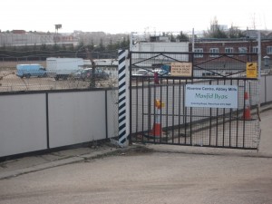 THe Entrance to the site of the proposed West Ham 'mega mosque'.