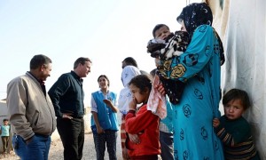 David Cameron meets Syrian refugees in Lebanon