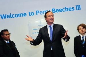 David Cameron opening Liam Nolan's Perry Beeches III Academy.
