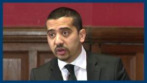 Mehdi Hassan telling the Oxford Union debating society that Islam is a peaceful religion