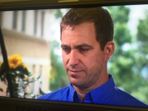 Brendan Cox talking to the BBC's Laura Kuenssberg