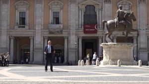 The author outside the Palazzo dei Conservatori
