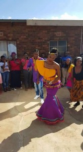 Caster Semenya (in jeans) at her 'traditional' wedding to Violet