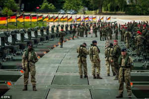 NATO troops on an muscle-flexing exercise in Poland earlier this year.