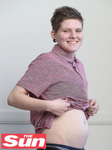The Sun absurdly refers to Hayden Cross as a 'pregnant man'