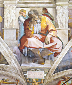 Michaelangelo's 16th century representation of Jeremiah
