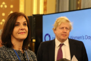 Joanna Roper with 'enthusiastic' Boris Johnson