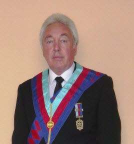 Bristol Magistrate Robert Stacey in his Freemason regalia. His Royal Arch Jewel is in the Star of David beneath the medal ribbon