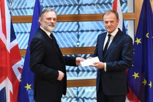Sir Tim Farrow handing the Article 50 to Donald Tusk has set Avaaz off on a campaign