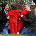 Sarah Garrett and twins with Linda Riley