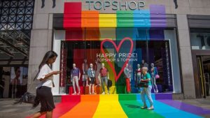 Topshop being more progressive than thou at London Gay Pride this weekend.