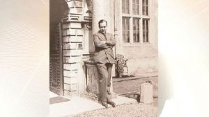 Robert Wyndham Ketton-Cremer outside Felbrigg Hall, which he bequeathed to the National Trust.