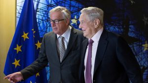 George Soros getting on well with Jean-Claude Juncker, President of the European Commission