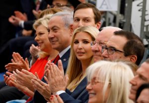 Ivanka Trump and Jared Kushner sit alongside Benjamin Netanyahu