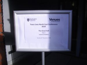 The event notice in the portico of 'Sutherland Building'