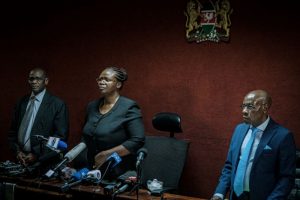 Judge Roselyne Aburili (centre) and her colleagues courageously upheld Kenya's anti-sodomy law.