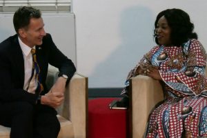 Rt Hon Jeremy Hunt MP with Ghana foreign minister Honorable Shirley Ayorkor Botchway