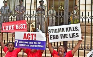 The pro-abortion NGO's dragged up some paid activists to protest against Sozo's posters.