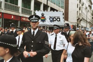 Slide 16: Homosexual Police leading the London Gay Pride Parade.