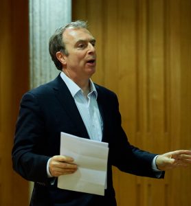 Peter Hitchens speaking at Sidney Sussex College, Cambridge