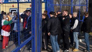 Football in Belarus with temperature testing