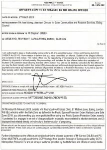 Ealing's Fixed Penalty Notice