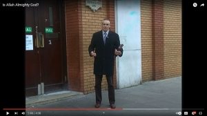 Asking if Allah is the same as Almighty God.  Video recorded outside the East London Mosque.