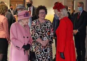 HLM the Queen, the Duchess of Cornwall and Elin Jones at the Opening Ceremony of the Senedd in 2022