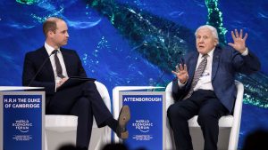 Sir David Attenborough at Davos telling Prince William the and delegates the world is doomed.