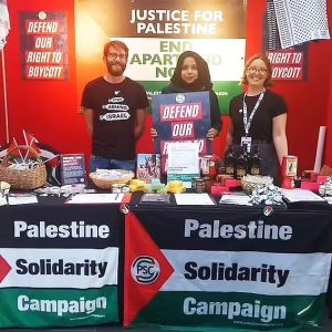 Apsana Begum MP poses at the Palestine Solidarity Campaign 