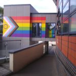 The Equality Act allowed King's College Hospital NHS Foundation Trust to paint this 'Progress Pride' abomination on a walkway at their Princess Royal Hospital, Orpington.