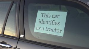 Our car identifies as a tractor