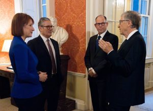 Keir Starmer and Rachel Reeves entertain Bill Gates and Mark Suzman, CEO of the Bill & Melinda Gates Foundation, in Downing Street in October 2024.