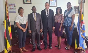 With Rt Hon David Bahati MP: Judy is second right.