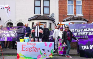 Christians protest outside primary school over 'disgraceful' scrapping of Easter service to 'respect' other religions | Daily Mail Online