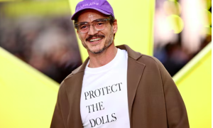 A smiling Pedro Pascal wore on of the T-shirts in London, days after the supreme court ruling. Photograph: Gareth Cattermole/Getty Images