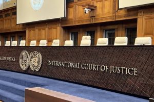 The International Court of Justice (ICJ) is situated in the Peace Palace in The Hague, Netherlands