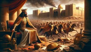 King Rehoboam surveys the wreckage of his kingdom. (We nearly captioned him 'Keir Starmer')