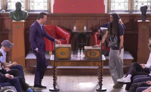 Mr Abaraonye had engaged in a debate with the American conservative activist at the Oxford Union in May | YOUTUBE