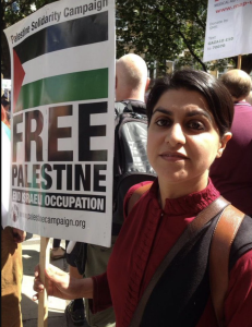 Shabana Mahmood MP protesting against Israel